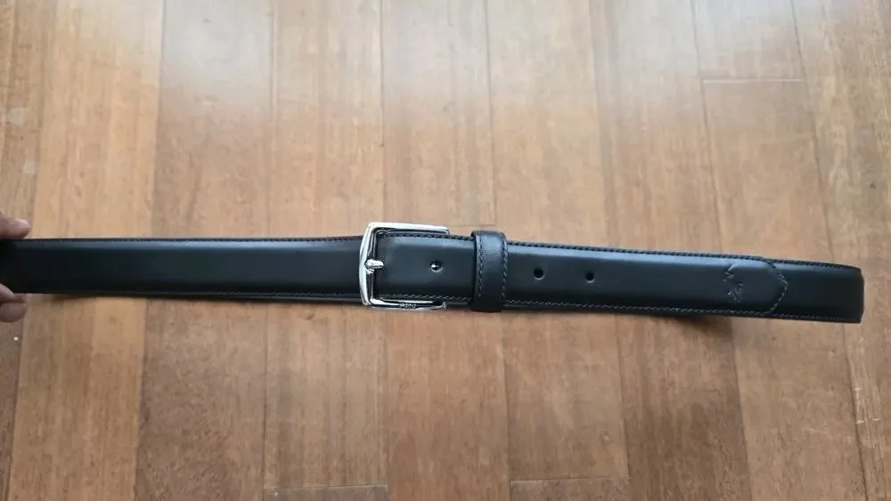 Nwot POLO RALPH LAUREN Black Leather Belt Size 42.10.5